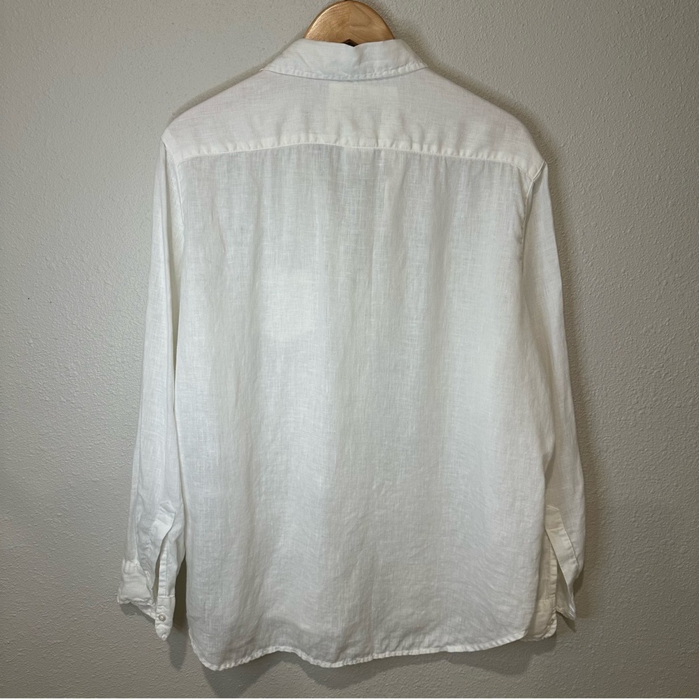 Frank & Eileen Classic White Linen Button-Up Shirt - Picture 9 of 11